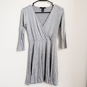 Heather gray summer wrap dress size S with 3/4 quarter sleeves
